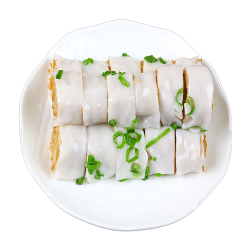 Steamed vegan Chinese dough stick rice noodle roll