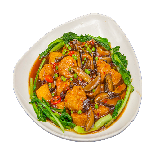 Spicy Japanese silken tofu with vegetables & mushrooms