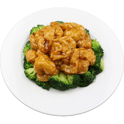 Vegan sweet and sour seitan with broccoli