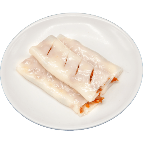 Steamed Char Siu pork rice noodle roll