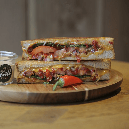 Spiced grilled cheese sandwich