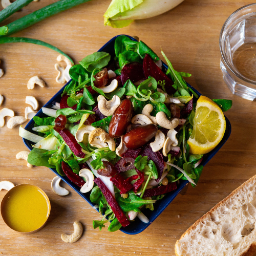 Veganistische groene linzen salade
