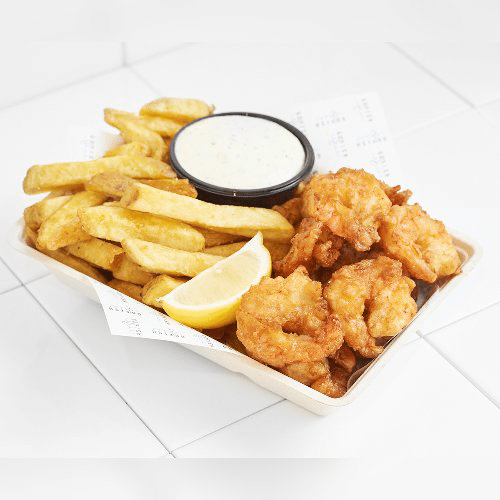 Fish and chips shrimps