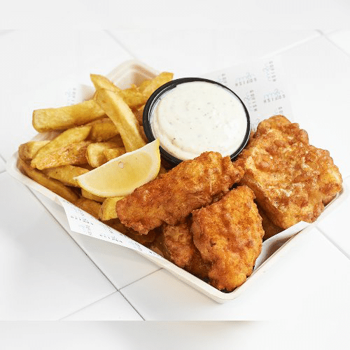 Fish and chips kibbeling