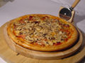 Pizza funghi prosciutto, 32 cm