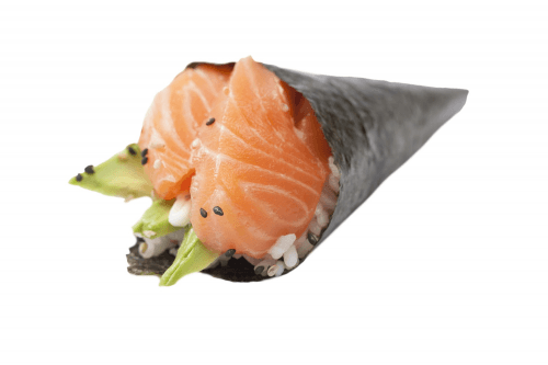 Salmon avocado temaki
