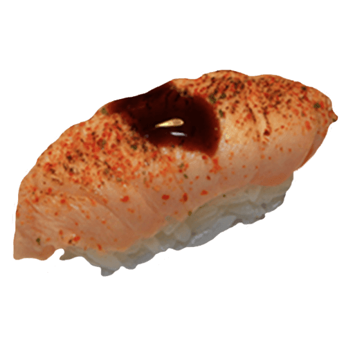 Nigiri flamed sake