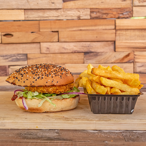 Crispy chicken burger menu