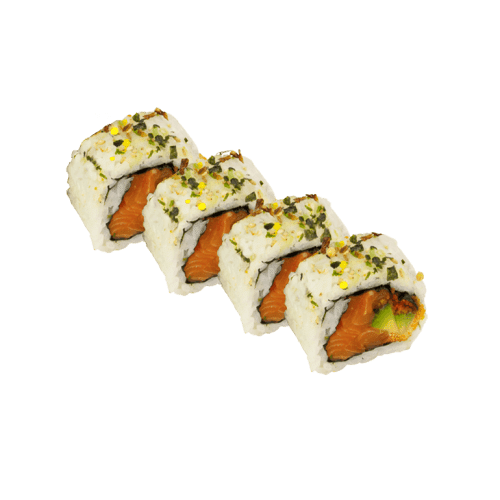 Salmon avocado roll, vier stuks