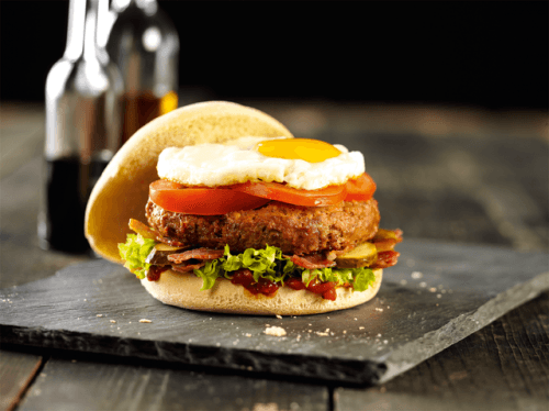 Hamburger gebakken ei
