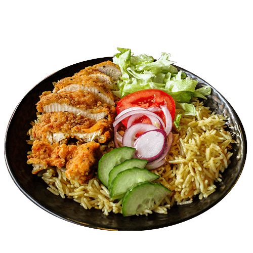 Crispy chicken and rice