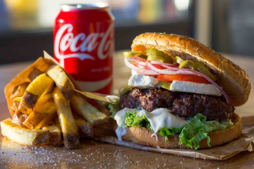 Greek burger menu