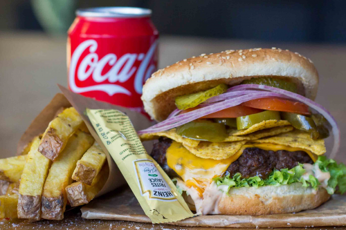 Nacho chili burger menu