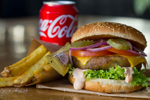 Spicy veggie burger menu