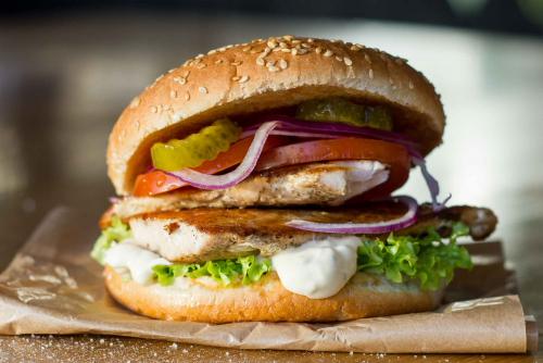 Salmon fish burger