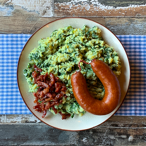 Mashed potato dish with kale