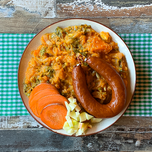 Mashed potato dish with sweet potato