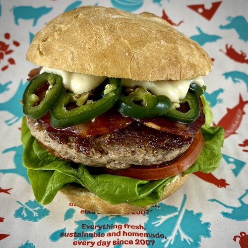 Spanish lamb burger