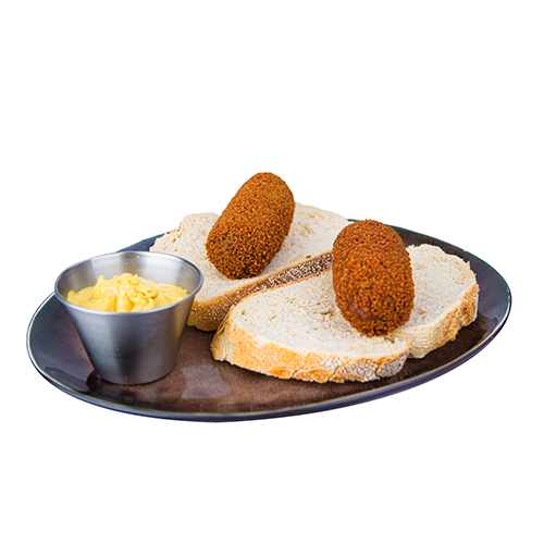 Two slices of bread with two kroketten