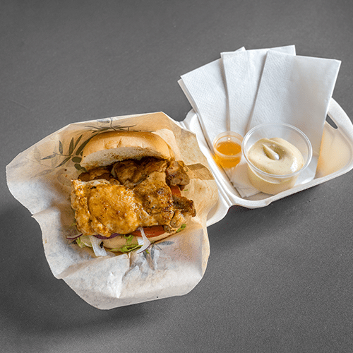 Piri piri chicken thigh sandwich