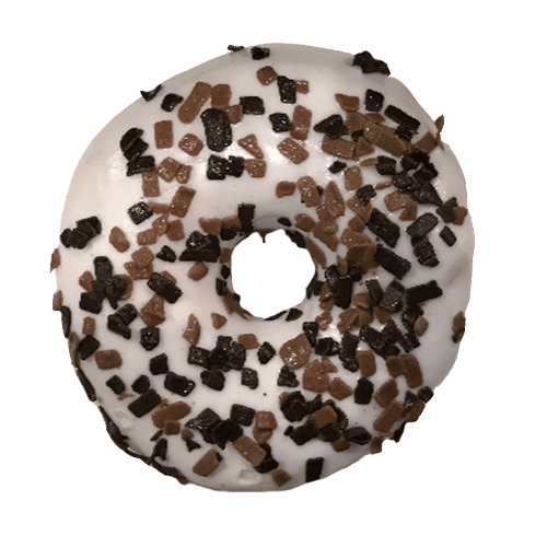 White vanilla iced donuts