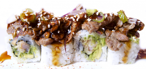 Half a surf and turf roll, 4 pieces
