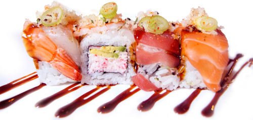 Half a rainbow sashimi roll, 4 pieces