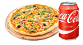 Pizza and drink