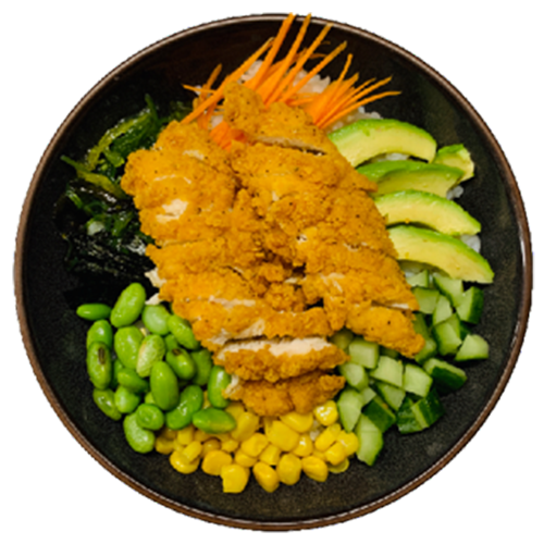 Poké bowl crispy chicken