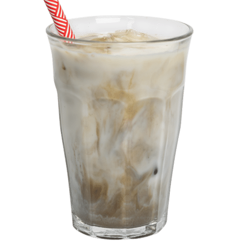 Iced hojicha latte