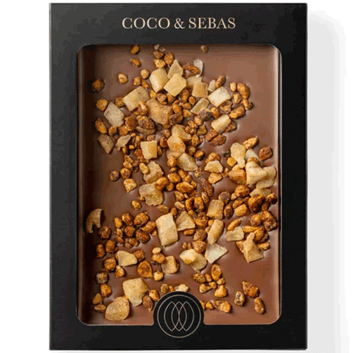 Chocolate tablet - Plak melkchocolade met appelstukjes en gekarameliseerde noten