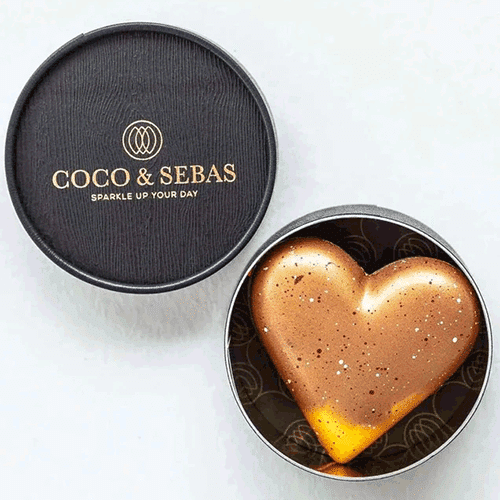 Love - brons pure chocolade hartje