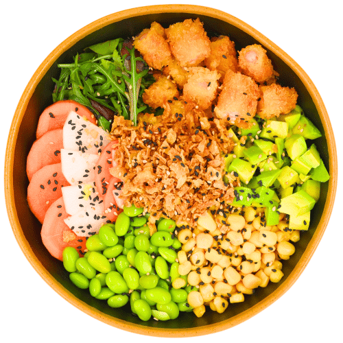 Poké bowl garnalen cocktail