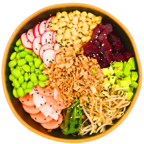 Poké bowl vegan aïoli