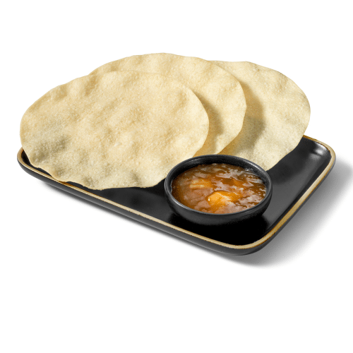 Papadum met mango chutney
