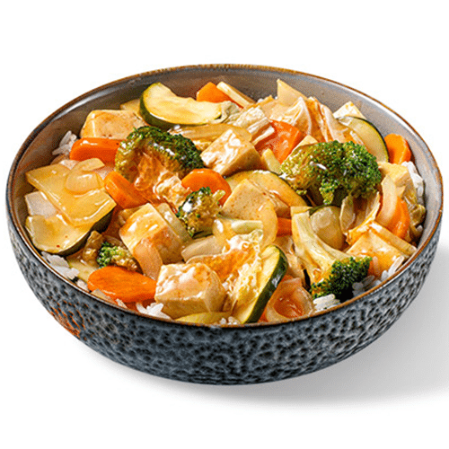 Vegan chicken sweet sour sauce