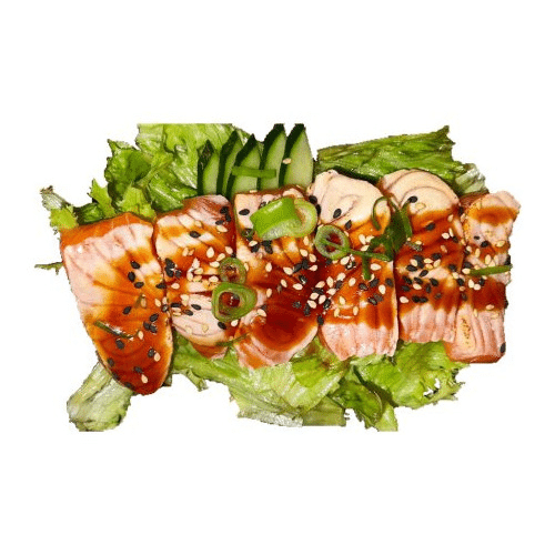 Tataki flamed salmon