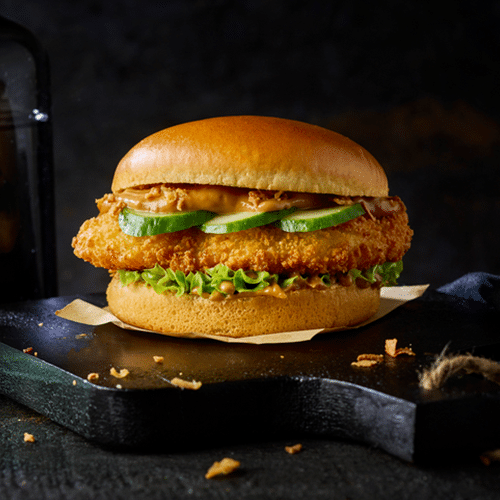 Crunchy saté burger
