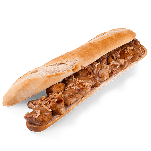Kipsaté broodje