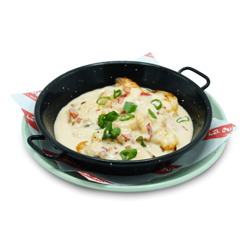 Gamba met chili-roomsaus