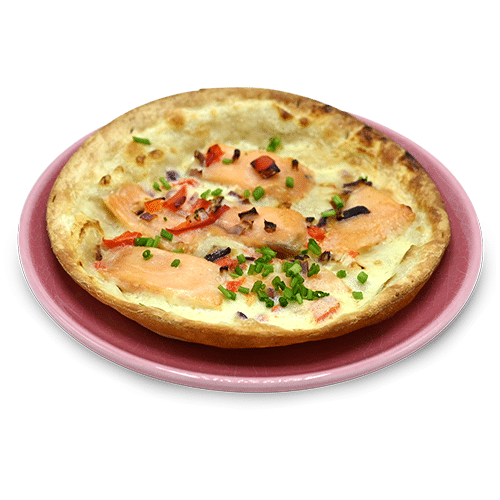 Flammkuchen met zalm
