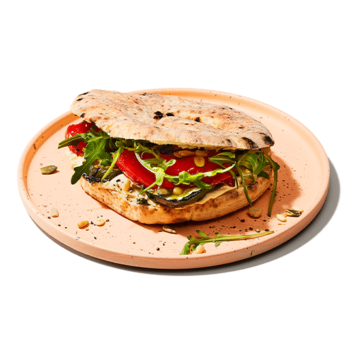 Pita citroenhummus gegrilde groenten