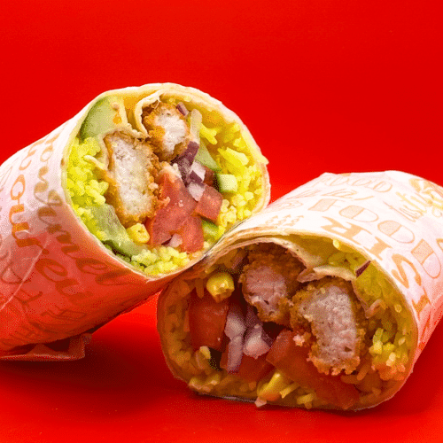 Crispy chicken burrito
