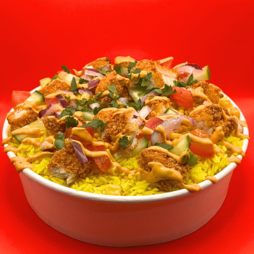 Lucho's crispy shrimp bowl