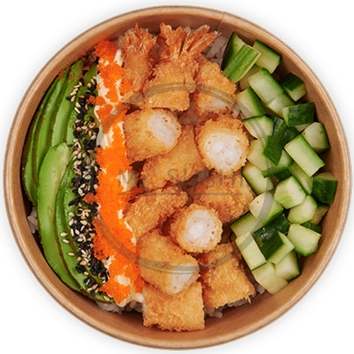 Poké bowl ebi fry