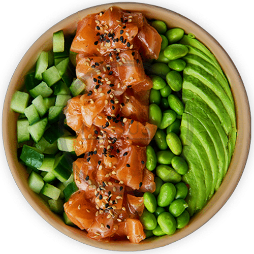 Salmon yuzu poke bowl