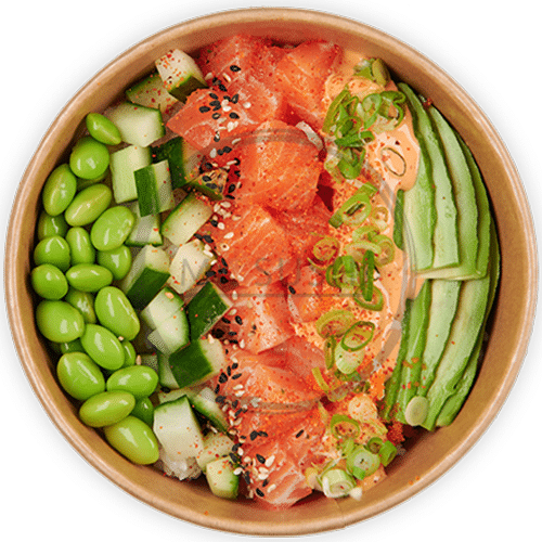 Poké bowl spicy salmon