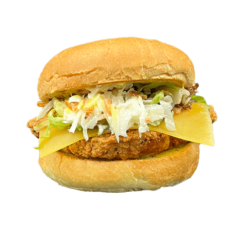 Crispy chickenburger - honing-mosterd