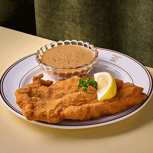 The black pepper schnitzel