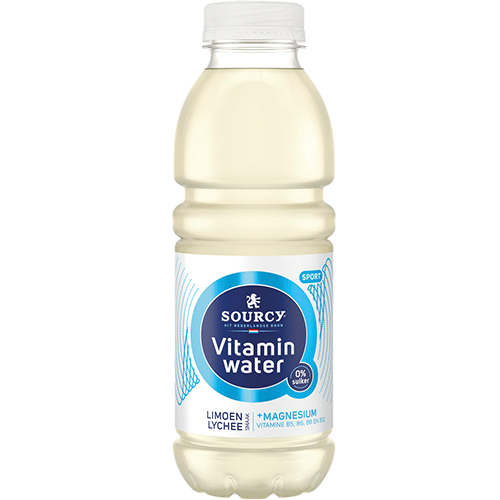 Sourcy vitaminewater limoen lychee 0% fles 500ml